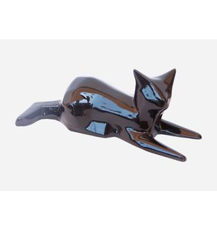 Escultura-Gato-Facetado-Negro
